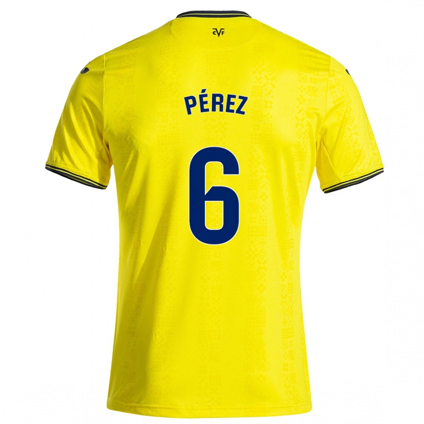 Danxen Heren Hugo Pérez #6 Geel Zwart Thuisshirt Thuistenue 2024/25 T-Shirt