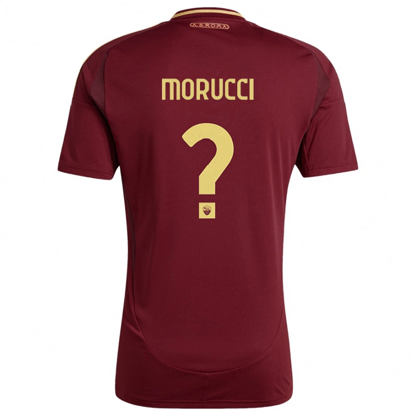 Danxen Heren Edoardo Morucci #0 Rood Bruin Goud Thuisshirt Thuistenue 2024/25 T-Shirt