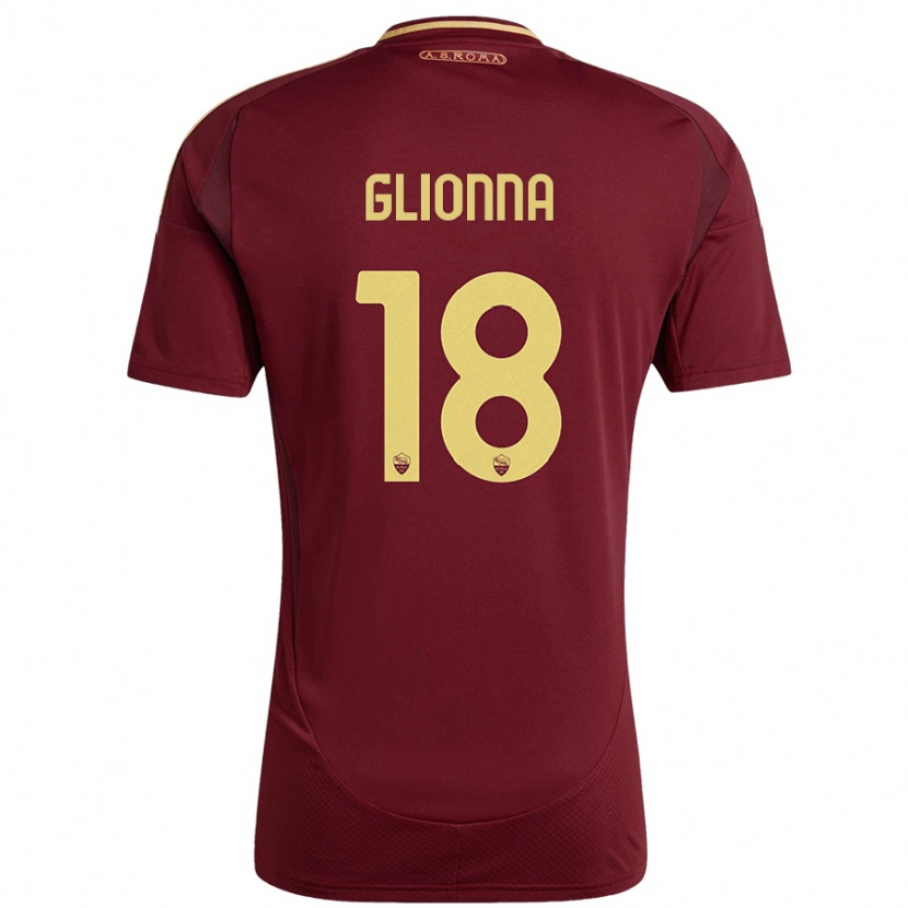 Danxen Heren Benedetta Glionna #18 Rood Bruin Goud Thuisshirt Thuistenue 2024/25 T-Shirt