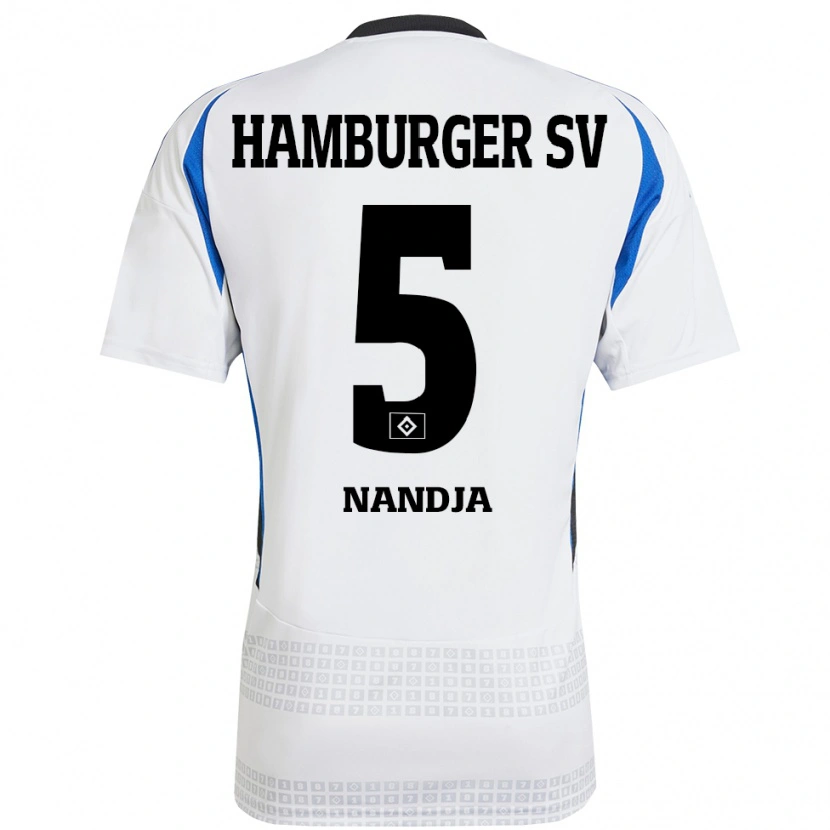 Danxen Heren Shafiq Nandja #5 Wit Blauw Thuisshirt Thuistenue 2024/25 T-Shirt