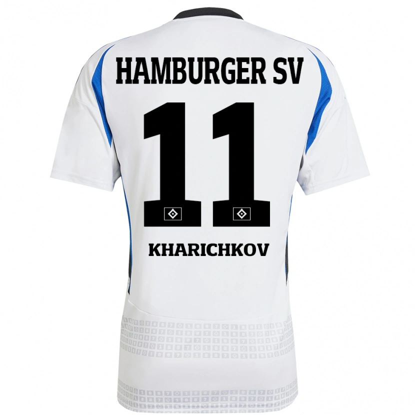 Danxen Heren Valentyn Kharichkov #11 Wit Blauw Thuisshirt Thuistenue 2024/25 T-Shirt