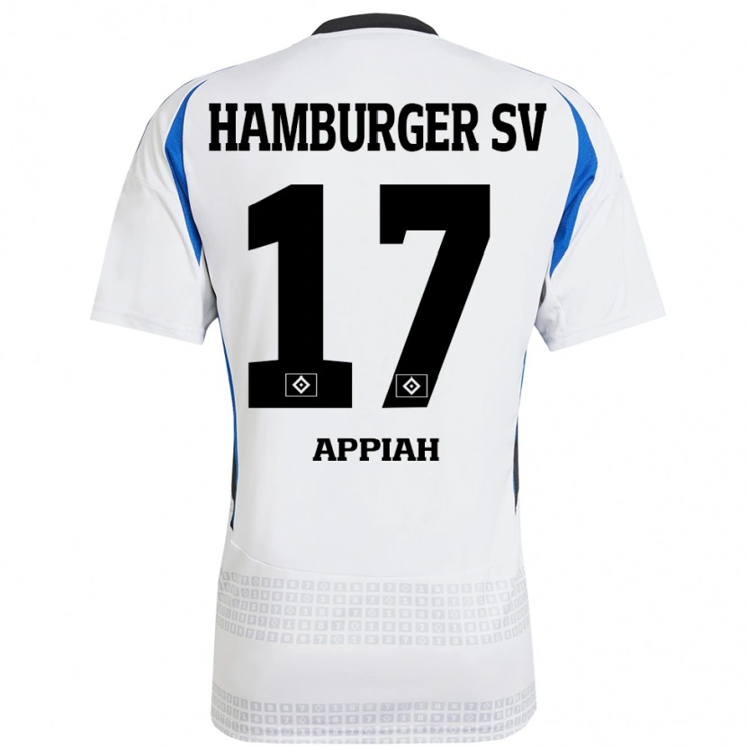 Danxen Heren Emmanuel Appiah #17 Wit Blauw Thuisshirt Thuistenue 2024/25 T-Shirt