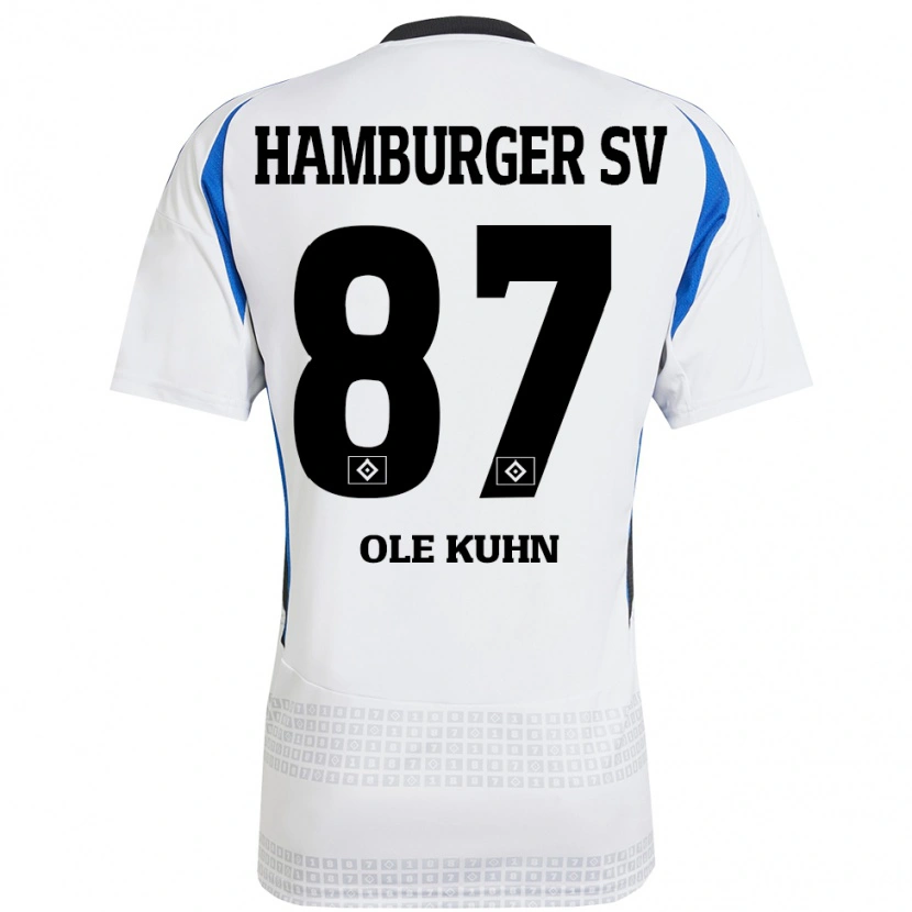 Danxen Heren Niklas Ole Kühn #87 Wit Blauw Thuisshirt Thuistenue 2024/25 T-Shirt