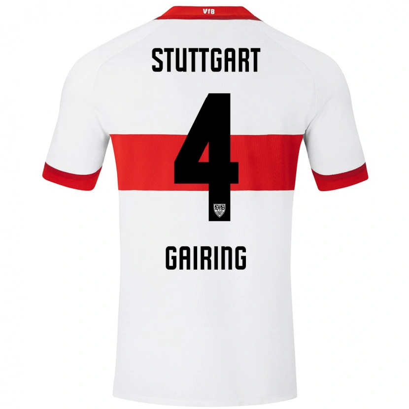 Danxen Heren Nadine Gairing #4 Wit Rood Thuisshirt Thuistenue 2024/25 T-Shirt
