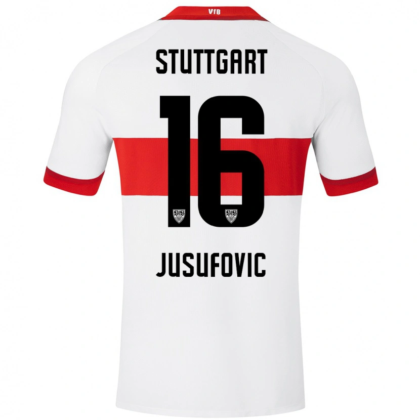 Danxen Heren Farah Jusufović #16 Wit Rood Thuisshirt Thuistenue 2024/25 T-Shirt