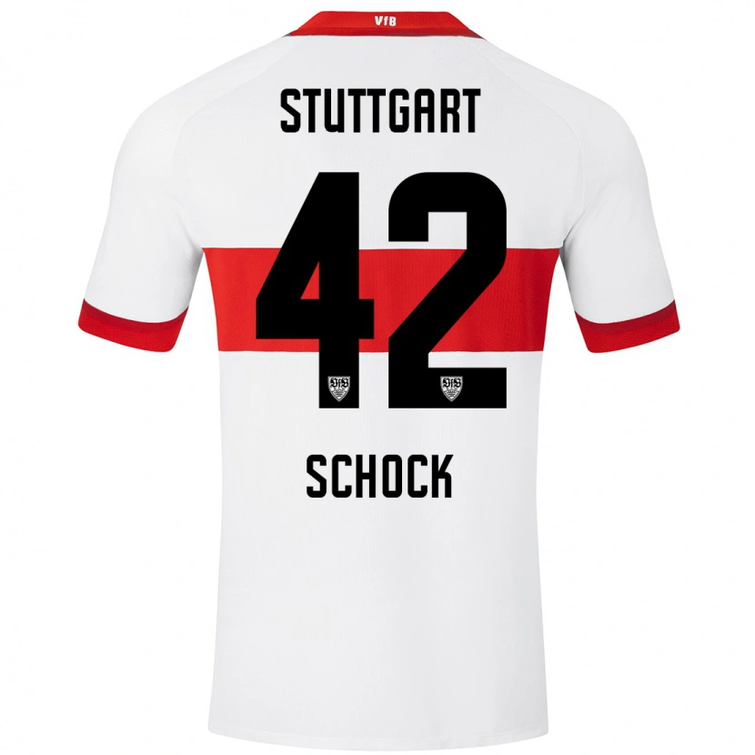 Danxen Heren Florian Schock #42 Wit Rood Thuisshirt Thuistenue 2024/25 T-Shirt