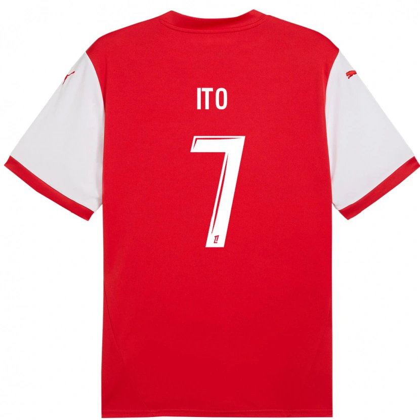 Danxen Heren Junya Ito #7 Rood Wit Thuisshirt Thuistenue 2024/25 T-Shirt