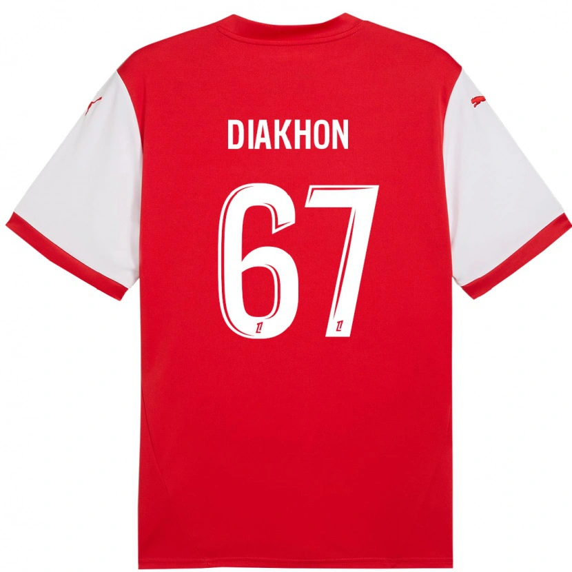 Danxen Heren Mamadou Diakhon #67 Rood Wit Thuisshirt Thuistenue 2024/25 T-Shirt