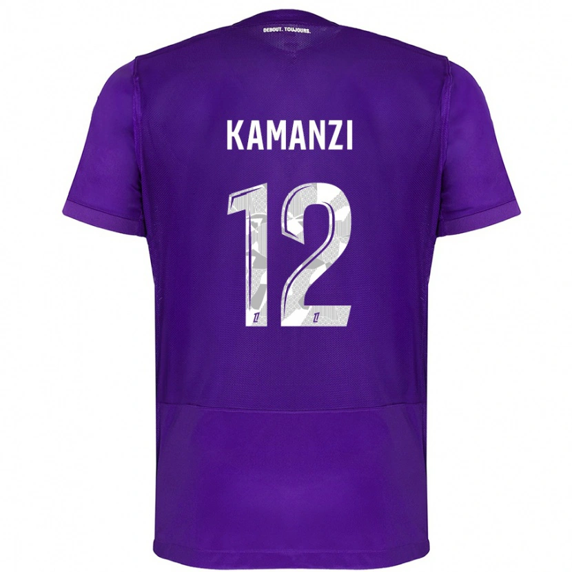 Danxen Heren Warren Kamanzi #12 Paars Wit Thuisshirt Thuistenue 2024/25 T-Shirt