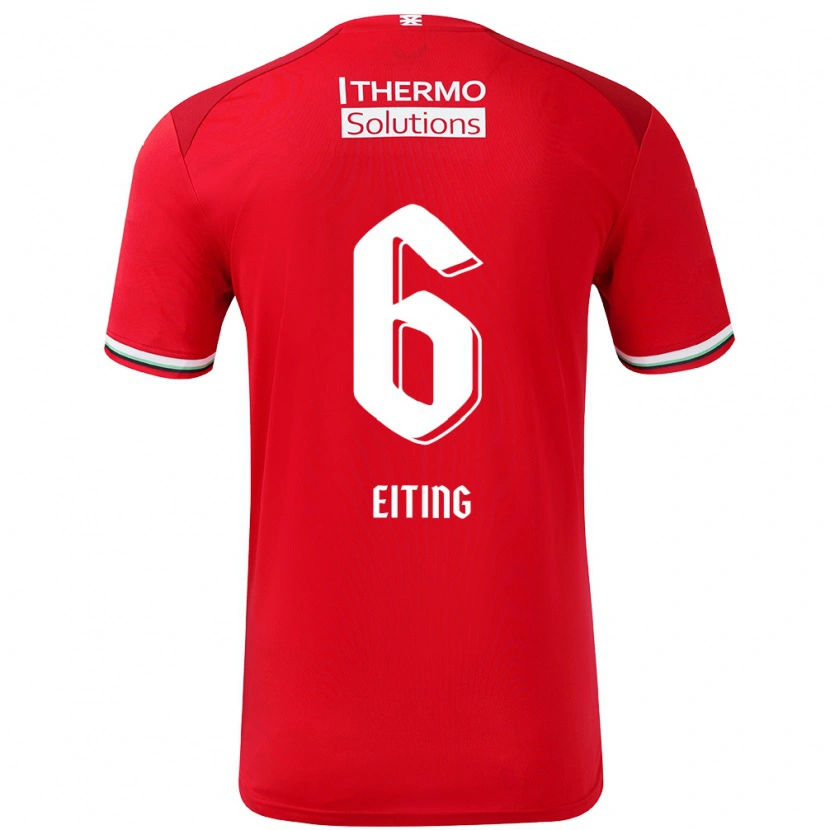Danxen Heren Carel Eiting #6 Rood Wit Thuisshirt Thuistenue 2024/25 T-Shirt