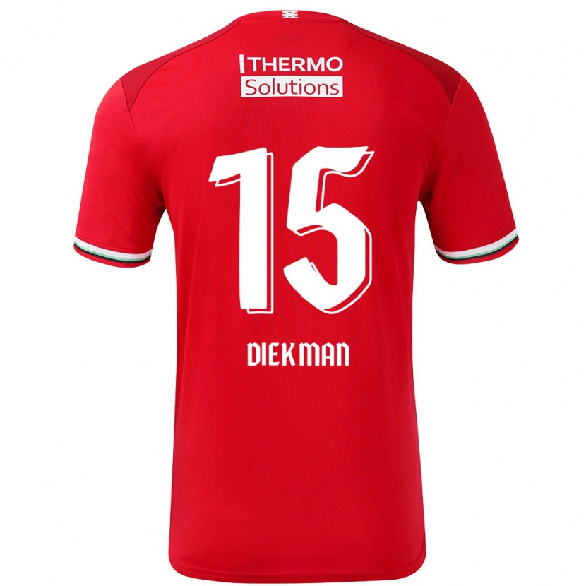 Danxen Heren Jill Diekman #15 Rood Wit Thuisshirt Thuistenue 2024/25 T-Shirt