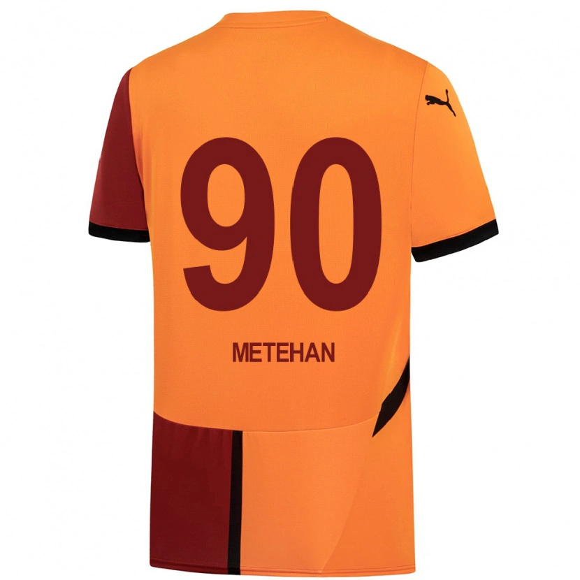 Danxen Heren Metehan Baltacı #90 Geel Rood Thuisshirt Thuistenue 2024/25 T-Shirt