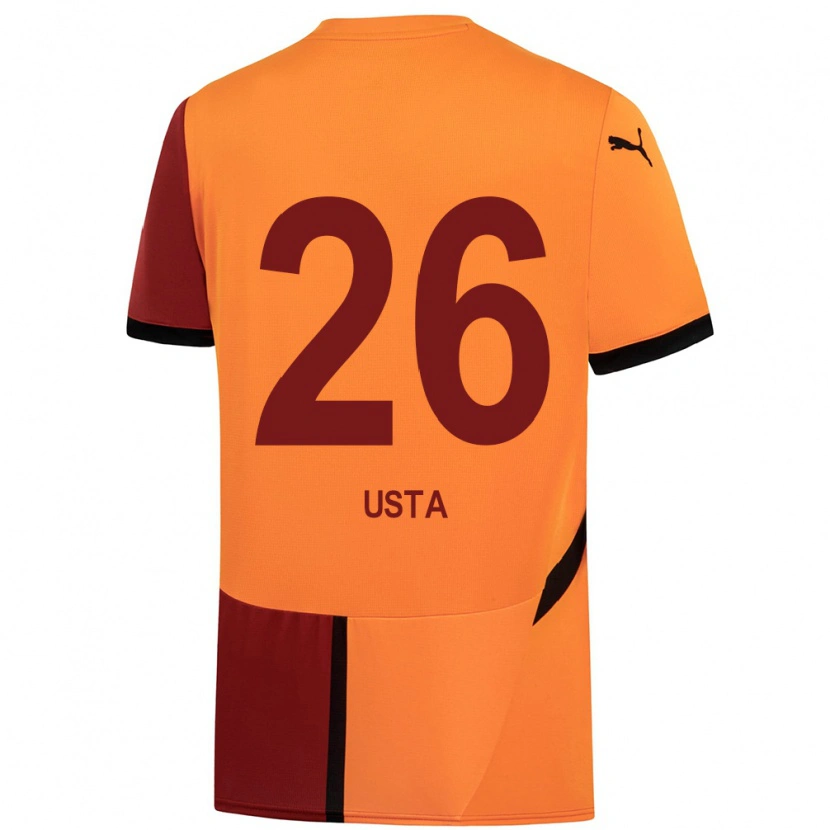 Danxen Heren Alanur Usta #26 Geel Rood Thuisshirt Thuistenue 2024/25 T-Shirt