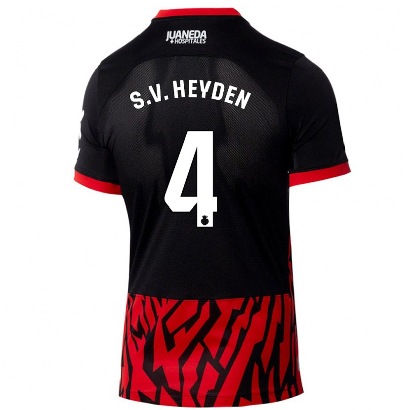Danxen Heren Siebe Van Der Heyden #4 Zwart Rood Thuisshirt Thuistenue 2024/25 T-Shirt