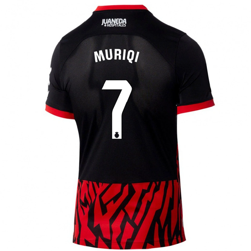 Danxen Heren Vedat Muriqi #7 Zwart Rood Thuisshirt Thuistenue 2024/25 T-Shirt