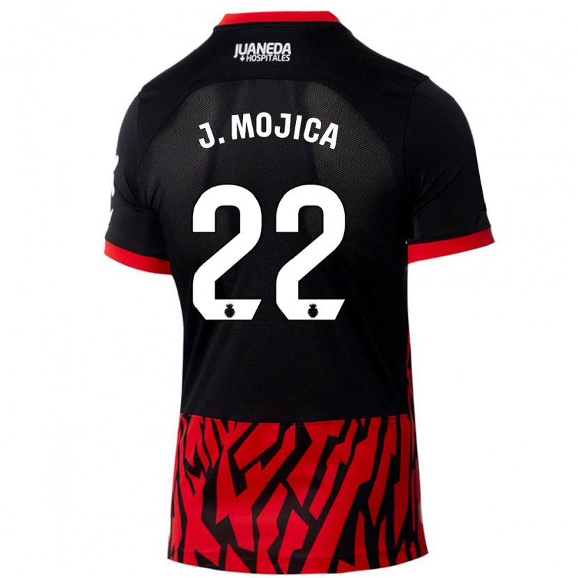 Danxen Heren Johan Mojica #22 Zwart Rood Thuisshirt Thuistenue 2024/25 T-Shirt