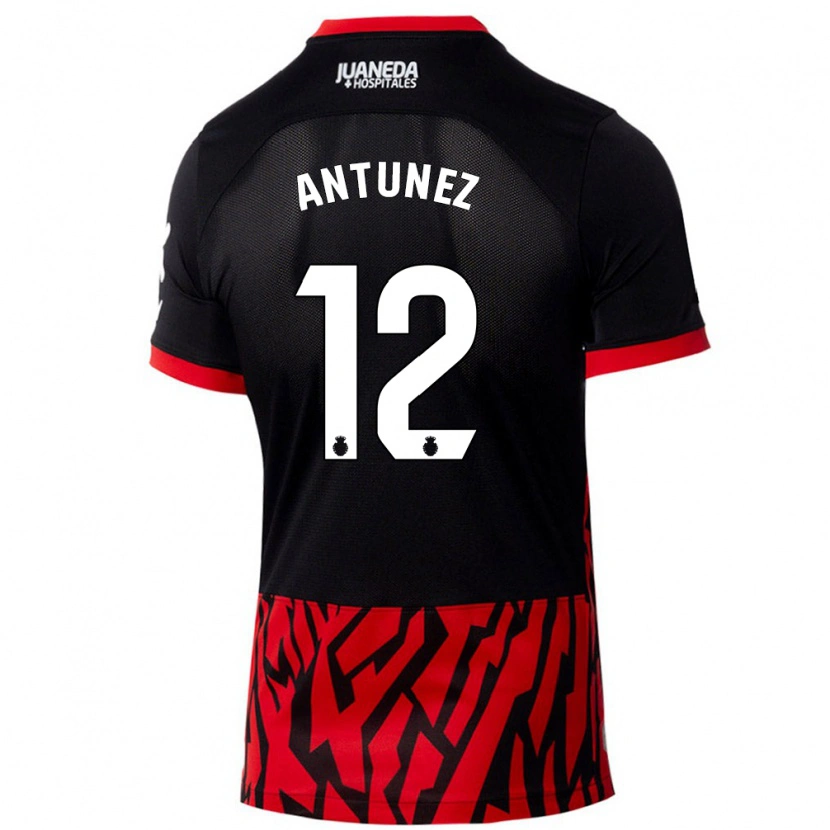 Danxen Heren Yahir Antúnez #12 Zwart Rood Thuisshirt Thuistenue 2024/25 T-Shirt
