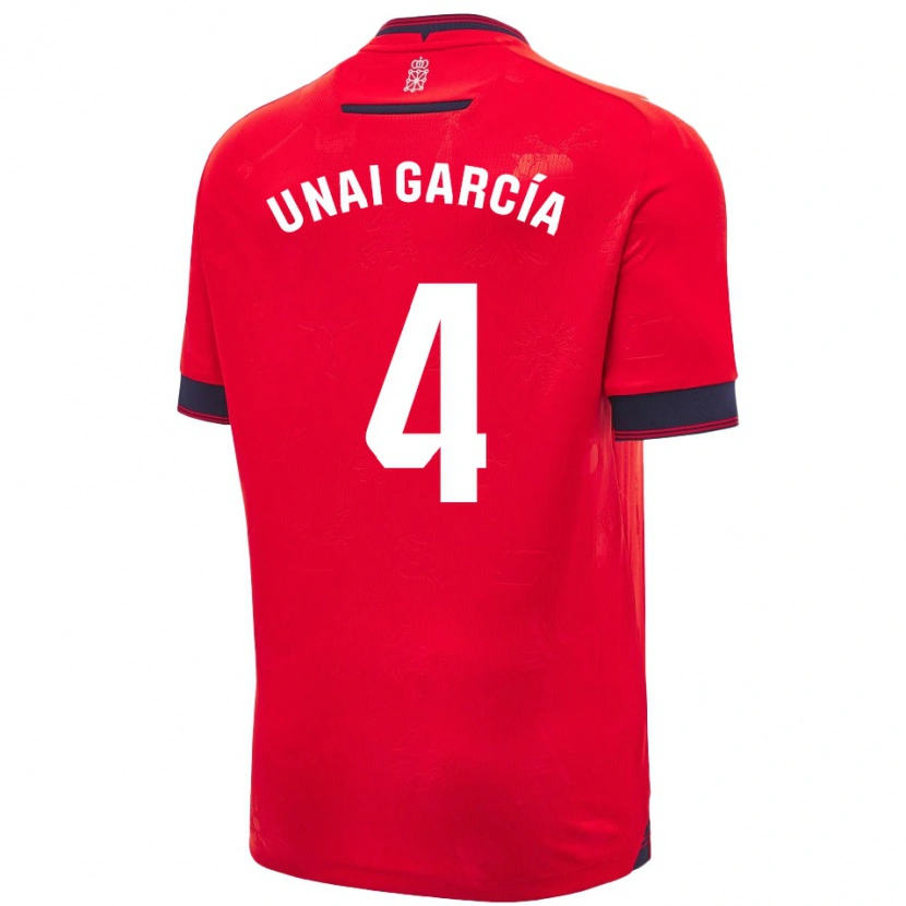 Danxen Heren Unai García #4 Rood Wit Thuisshirt Thuistenue 2024/25 T-Shirt