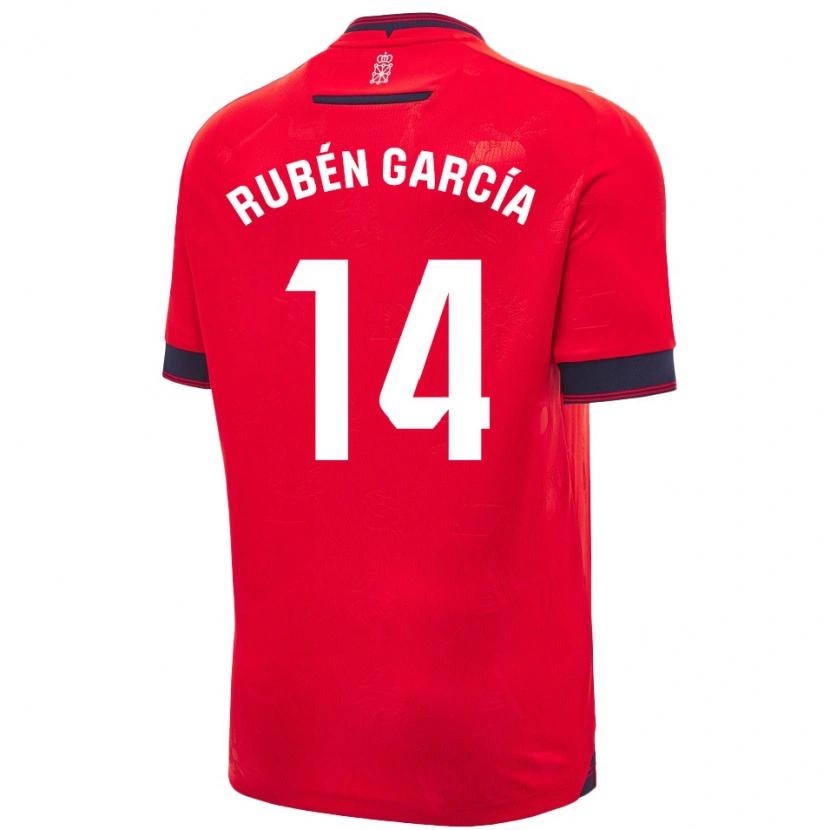 Danxen Heren Rubén García #14 Rood Wit Thuisshirt Thuistenue 2024/25 T-Shirt