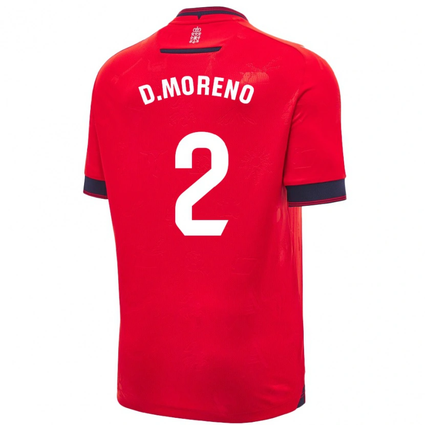 Danxen Heren Diego Moreno #2 Rood Wit Thuisshirt Thuistenue 2024/25 T-Shirt