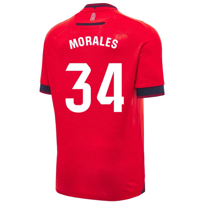 Danxen Heren Anai Morales #34 Rood Wit Thuisshirt Thuistenue 2024/25 T-Shirt