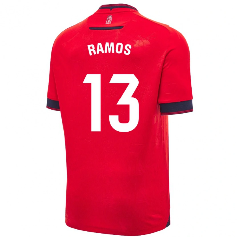 Danxen Heren Darío Ramos #13 Rood Wit Thuisshirt Thuistenue 2024/25 T-Shirt