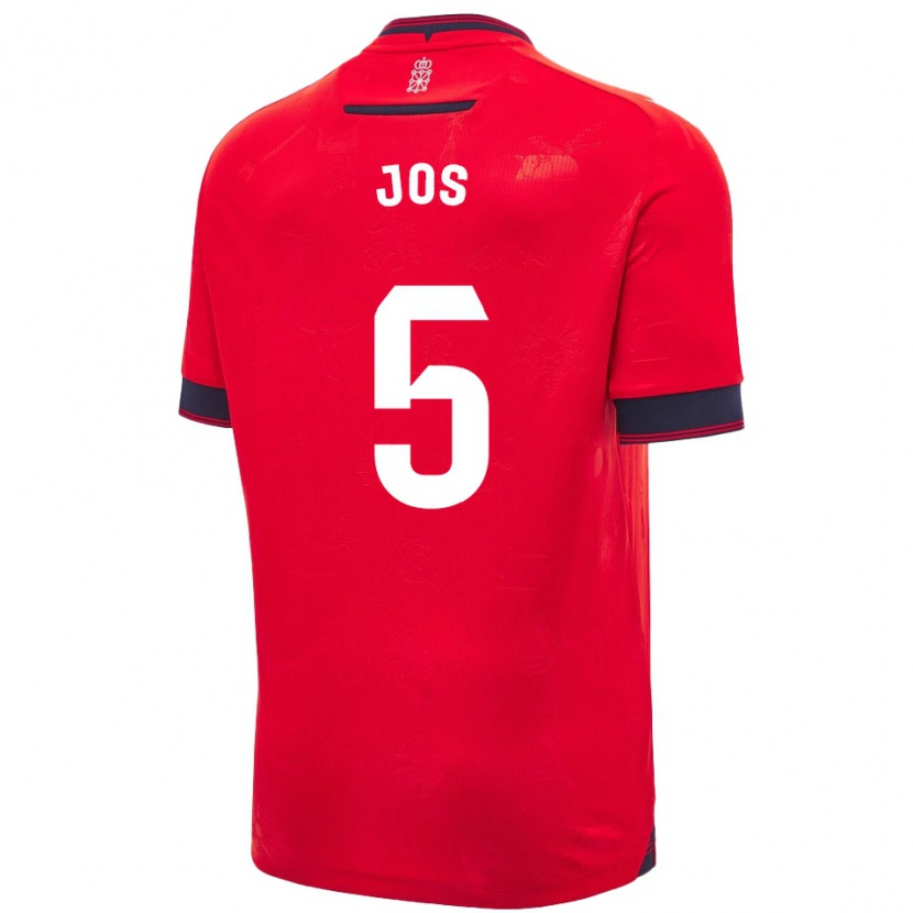 Danxen Heren Josune Urdaniz Maurin #5 Rood Wit Thuisshirt Thuistenue 2024/25 T-Shirt