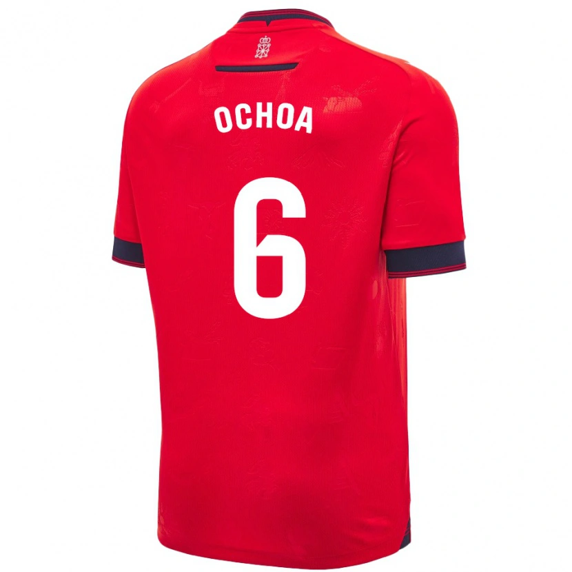 Danxen Heren Celia Ochoa Ibañez #6 Rood Wit Thuisshirt Thuistenue 2024/25 T-Shirt