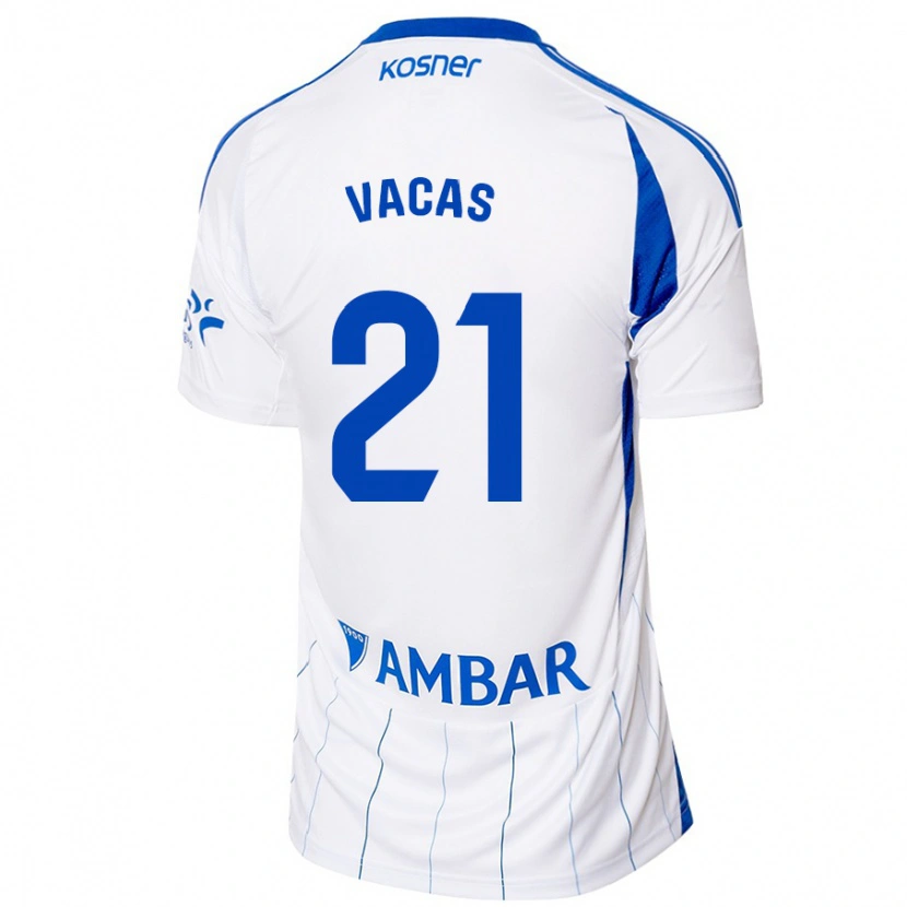 Danxen Heren Óscar Vacas #21 Rood Wit Thuisshirt Thuistenue 2024/25 T-Shirt