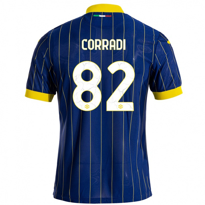 Danxen Heren Christian Corradi #82 Blauw Geel Thuisshirt Thuistenue 2024/25 T-Shirt