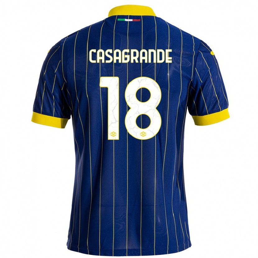 Danxen Heren Davide Casagrande #18 Blauw Geel Thuisshirt Thuistenue 2024/25 T-Shirt