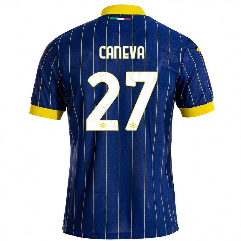 Danxen Heren Elia Caneva #27 Blauw Geel Thuisshirt Thuistenue 2024/25 T-Shirt