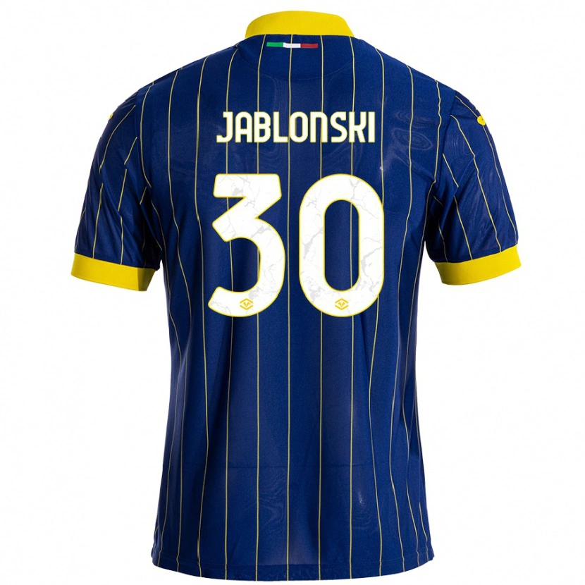 Danxen Heren Darvin Jablonski #30 Blauw Geel Thuisshirt Thuistenue 2024/25 T-Shirt