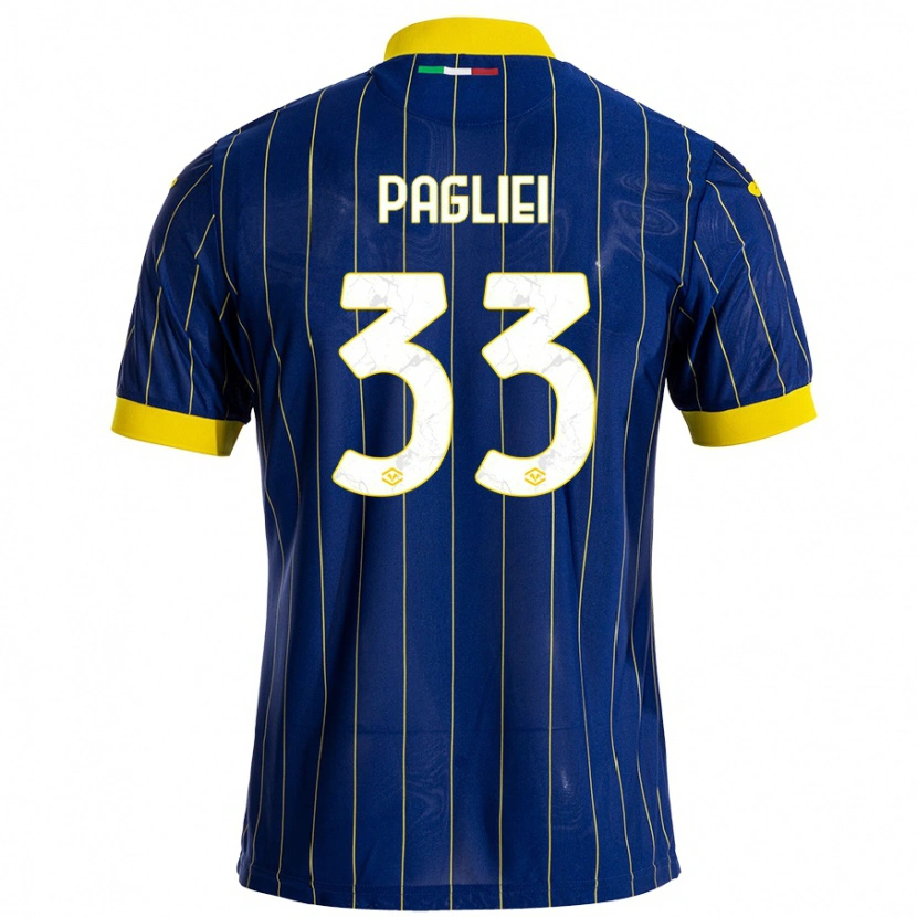 Danxen Heren Matteo Pagliei #33 Blauw Geel Thuisshirt Thuistenue 2024/25 T-Shirt