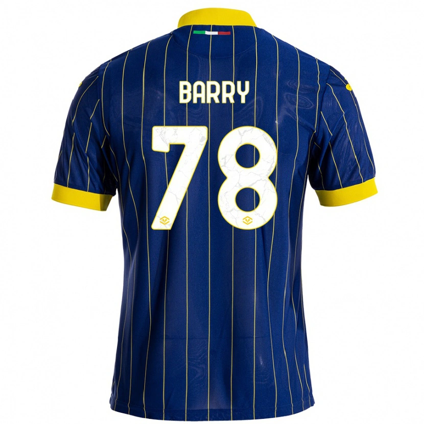 Danxen Heren Oumar Barry #78 Blauw Geel Thuisshirt Thuistenue 2024/25 T-Shirt