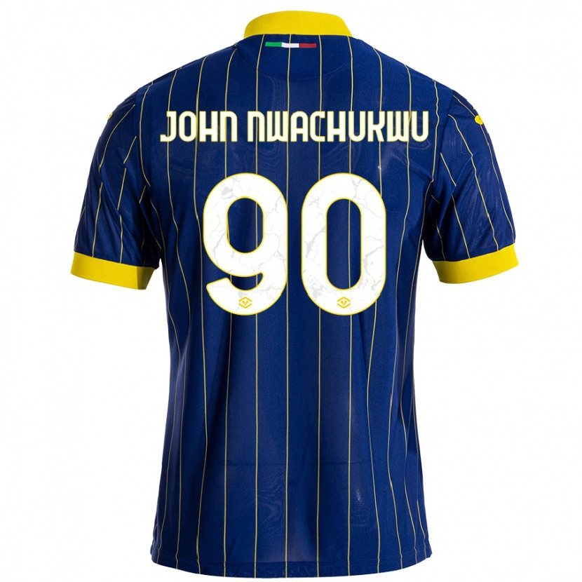 Danxen Heren Samuel John Nwachukwu #90 Blauw Geel Thuisshirt Thuistenue 2024/25 T-Shirt