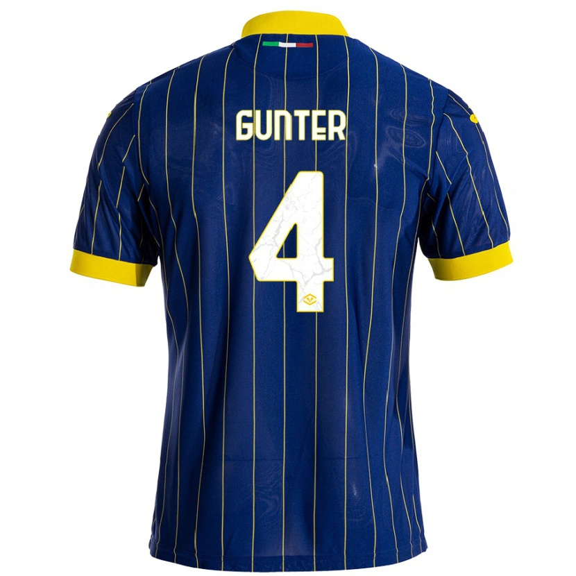Danxen Heren Koray Günter #4 Blauw Geel Thuisshirt Thuistenue 2024/25 T-Shirt