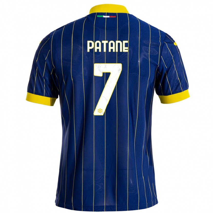 Danxen Heren Nicola Patanè #7 Blauw Geel Thuisshirt Thuistenue 2024/25 T-Shirt