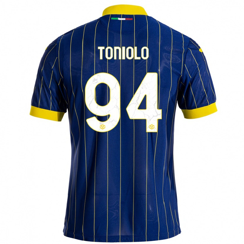 Danxen Heren Giacomo Toniolo #94 Blauw Geel Thuisshirt Thuistenue 2024/25 T-Shirt