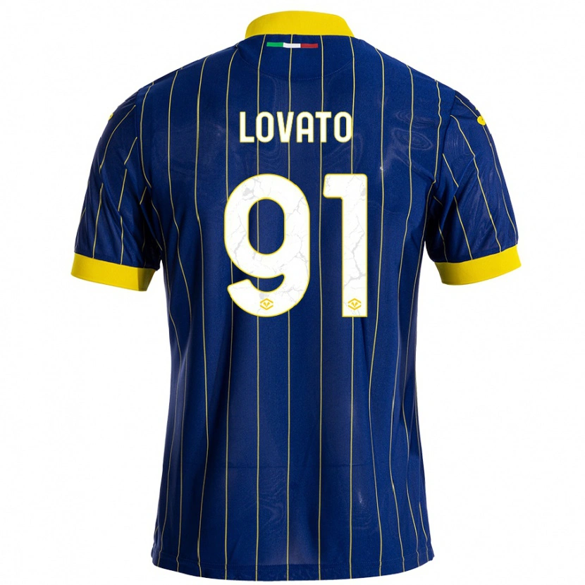 Danxen Heren Enrico Lovato #91 Blauw Geel Thuisshirt Thuistenue 2024/25 T-Shirt