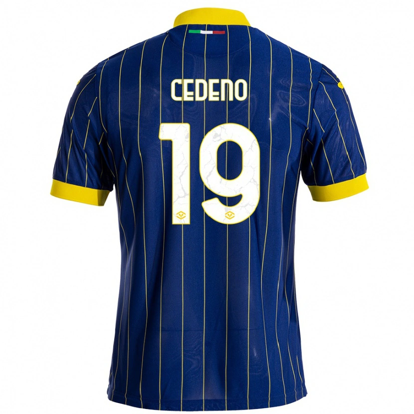 Danxen Heren Lineth Cedeno #19 Blauw Geel Thuisshirt Thuistenue 2024/25 T-Shirt