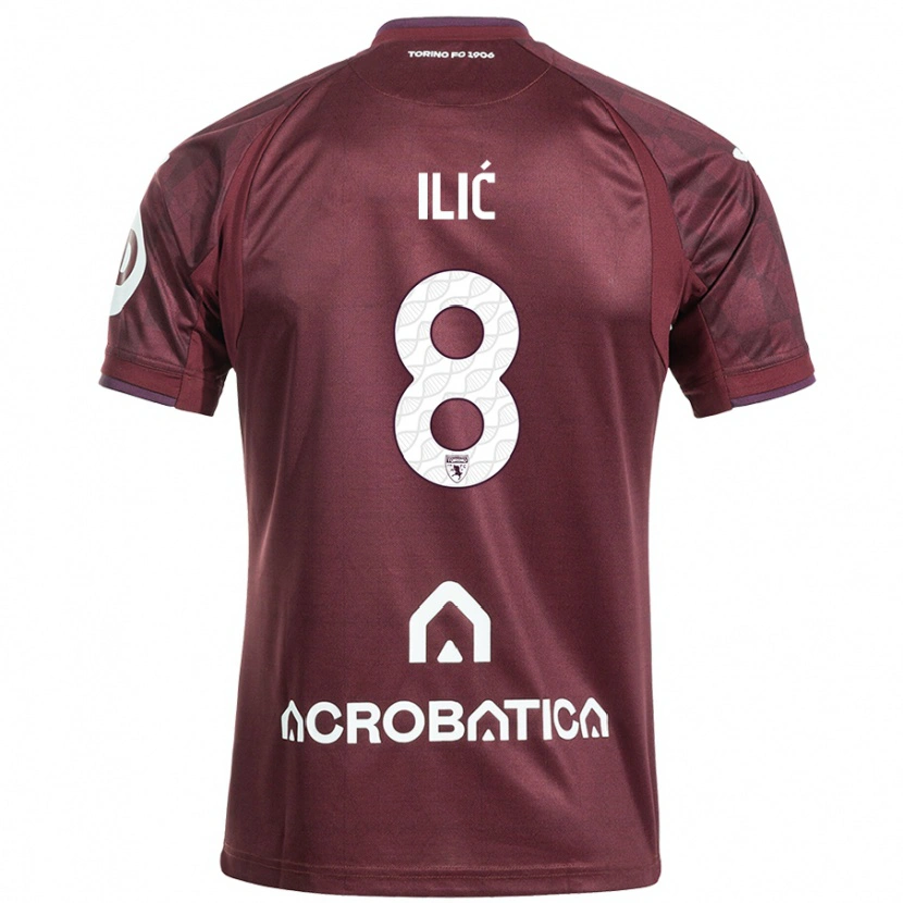 Danxen Heren Ivan Ilić #8 Kastanjebruin Wit Thuisshirt Thuistenue 2024/25 T-Shirt