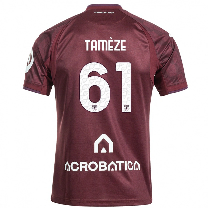 Danxen Heren Adrien Tamèze #61 Kastanjebruin Wit Thuisshirt Thuistenue 2024/25 T-Shirt