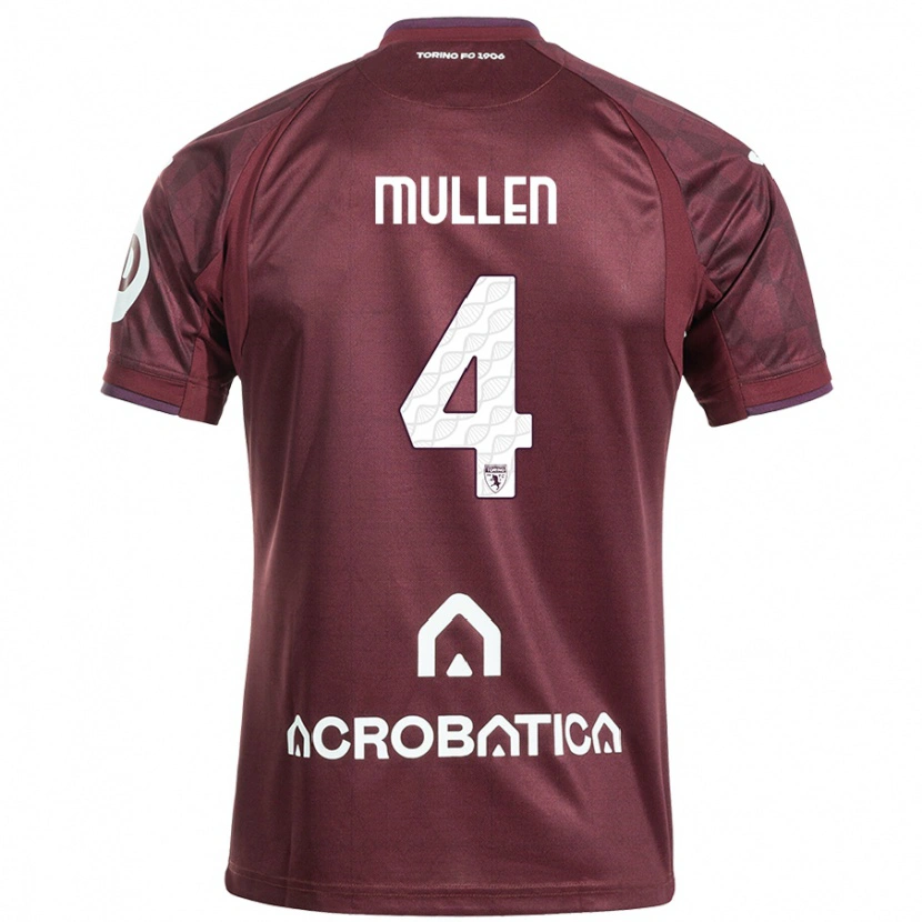 Danxen Heren Senan Mullen #4 Kastanjebruin Wit Thuisshirt Thuistenue 2024/25 T-Shirt