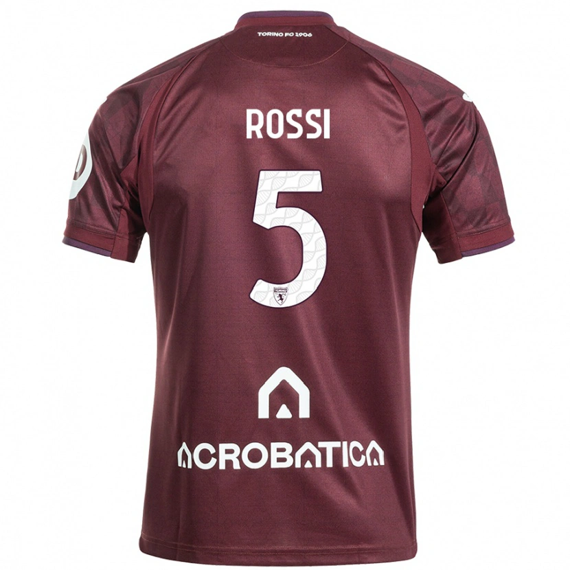 Danxen Heren Simone Rossi #5 Kastanjebruin Wit Thuisshirt Thuistenue 2024/25 T-Shirt