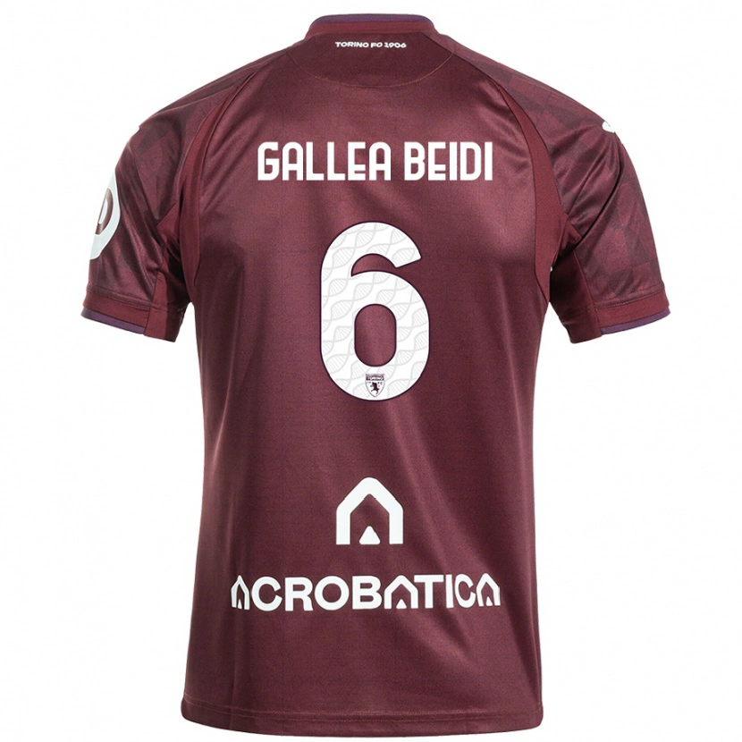 Danxen Heren Francesco Gallea Beidi #6 Kastanjebruin Wit Thuisshirt Thuistenue 2024/25 T-Shirt