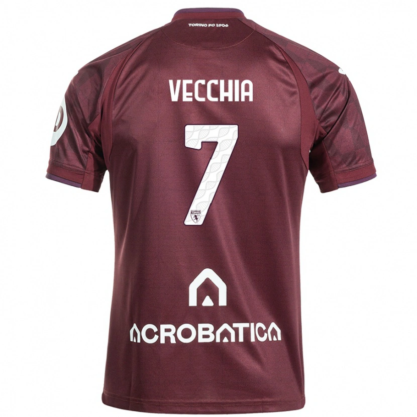Danxen Heren Marco Dalla Vecchia #7 Kastanjebruin Wit Thuisshirt Thuistenue 2024/25 T-Shirt
