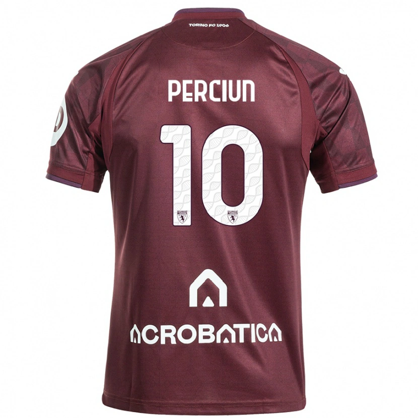 Danxen Heren Sergiu Perciun #10 Kastanjebruin Wit Thuisshirt Thuistenue 2024/25 T-Shirt