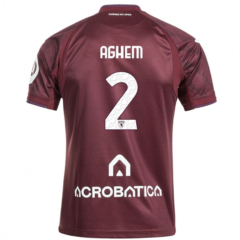 Danxen Heren Brigitta Aghem #2 Kastanjebruin Wit Thuisshirt Thuistenue 2024/25 T-Shirt