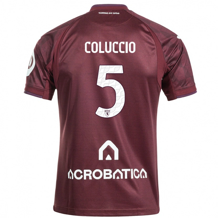 Danxen Heren Francesca Coluccio #5 Kastanjebruin Wit Thuisshirt Thuistenue 2024/25 T-Shirt